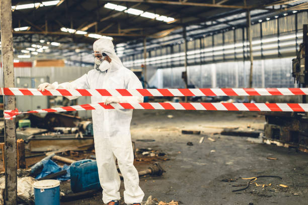 Professional Biohazard Cleanup technician working in South Plainfield, NJ